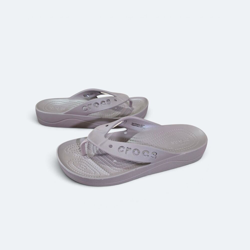 Crocs Baya Platform Flip Flop Sandals Truffle Taupe Women's Size 7